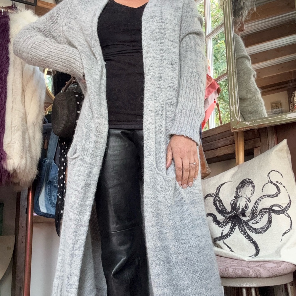 Free People Light Gray Women's Long Cardigan